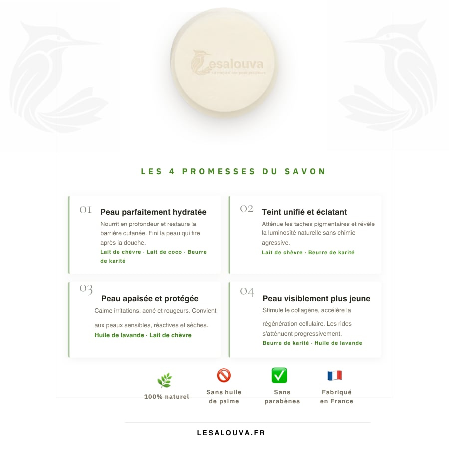 La magie d'une peau parfaite: soins visage et corps, savon naturel au lait de chèvre