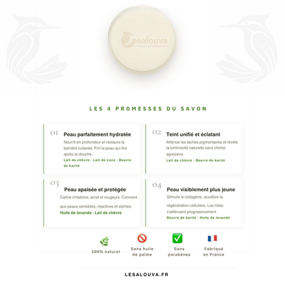 La magie d'une peau parfaite: soins visage et corps, savon naturel au lait de chèvre